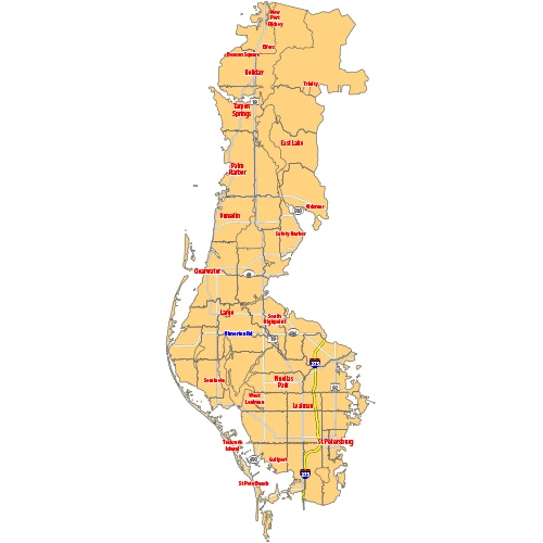 Map of the RSVP Pinellas market.
