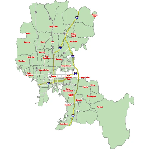 Map of the RSVP Tampa market.