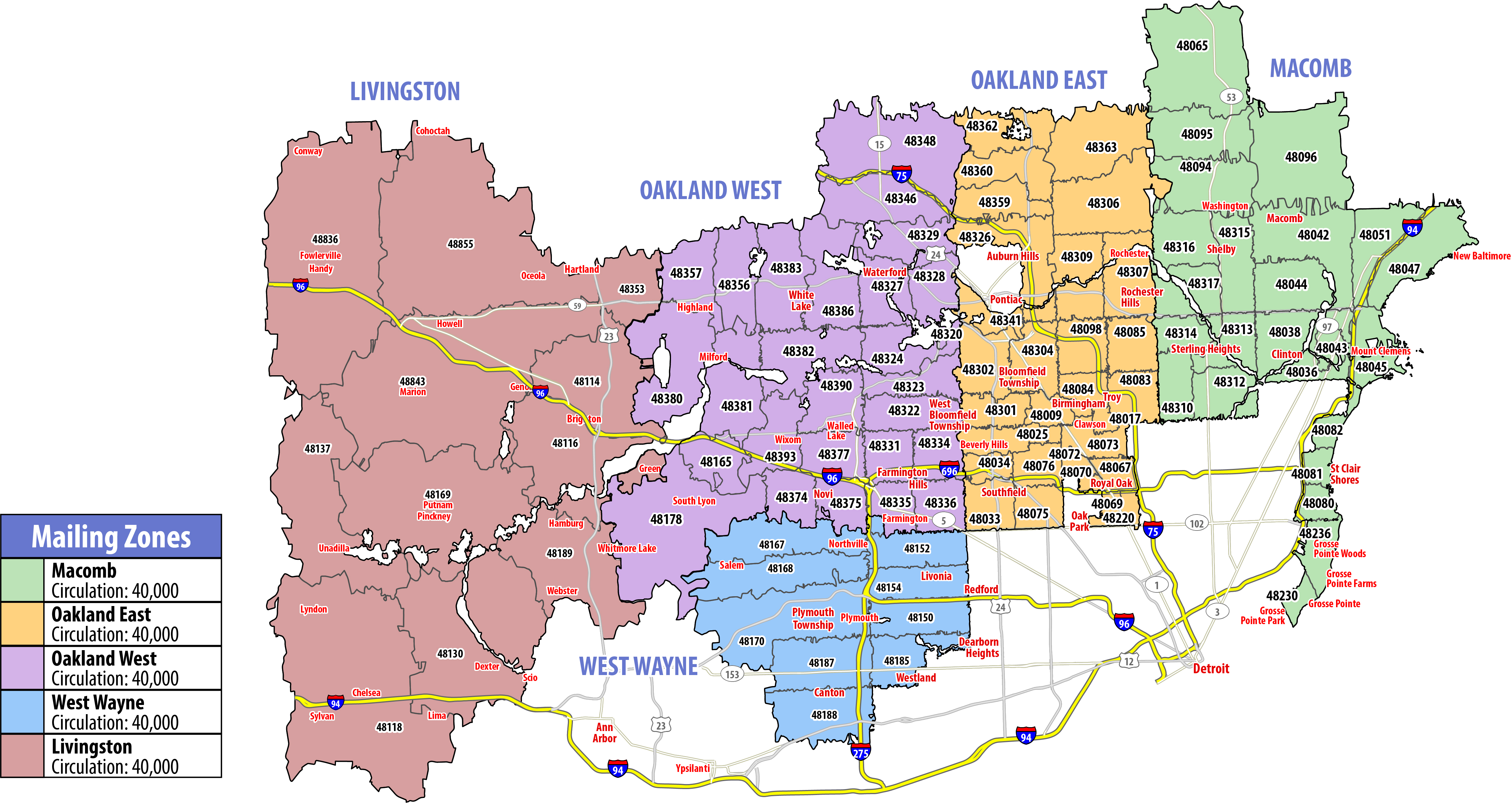 Map of RSVP Southeastern Michigan