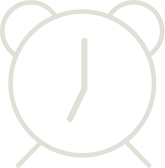 Clock-Evening gray clock icon - displaying evening time