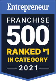 Badge from Entrepreneur Franchise 500: Ranked #1 Advertising Service Franchise in 2021 