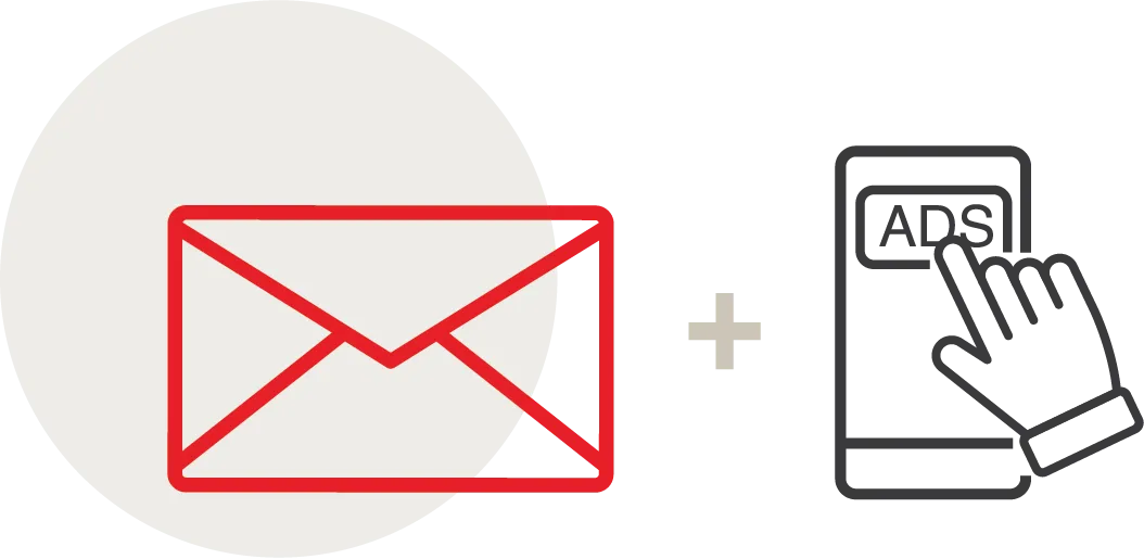 direct mail and digital ads icon