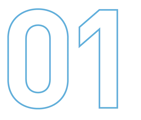 01 with blue border
