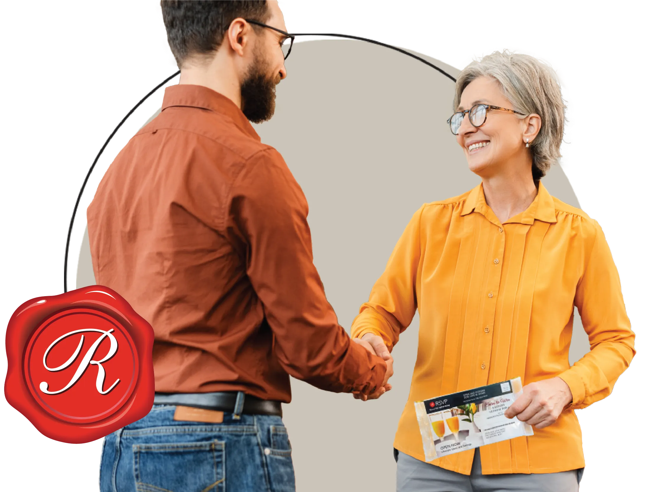RSVP franchise owner shaking hands with their client