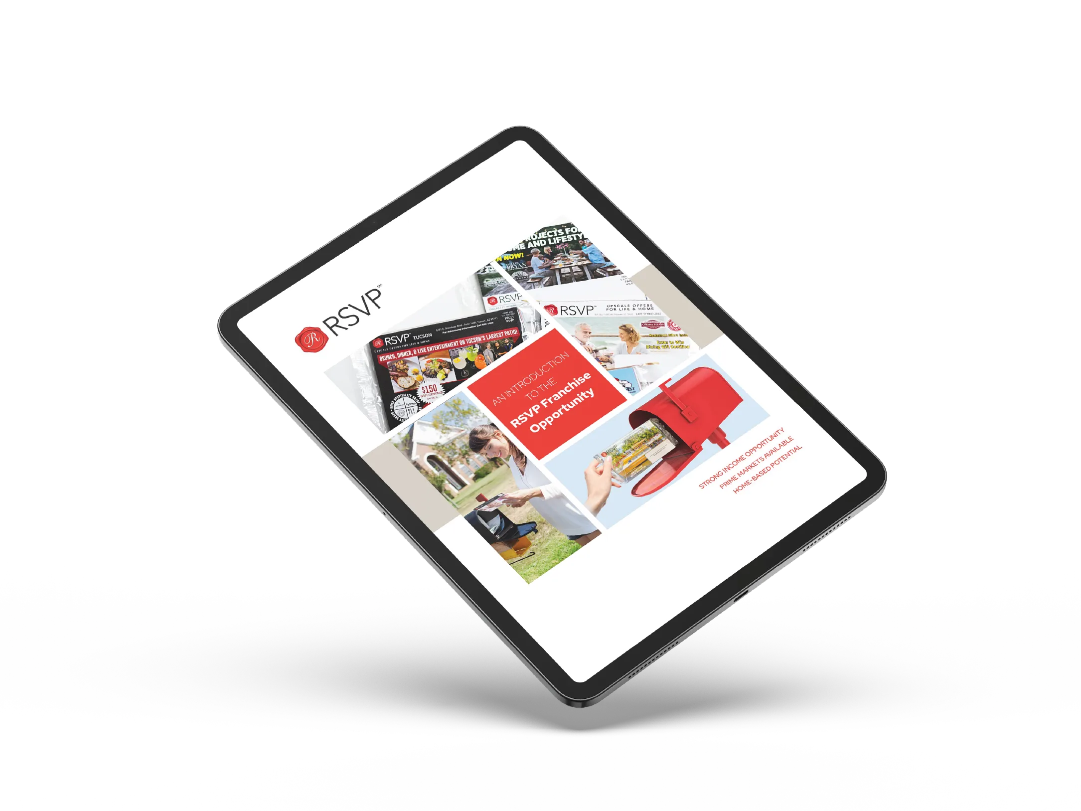iPad tablet with RSVP media kit displayed
